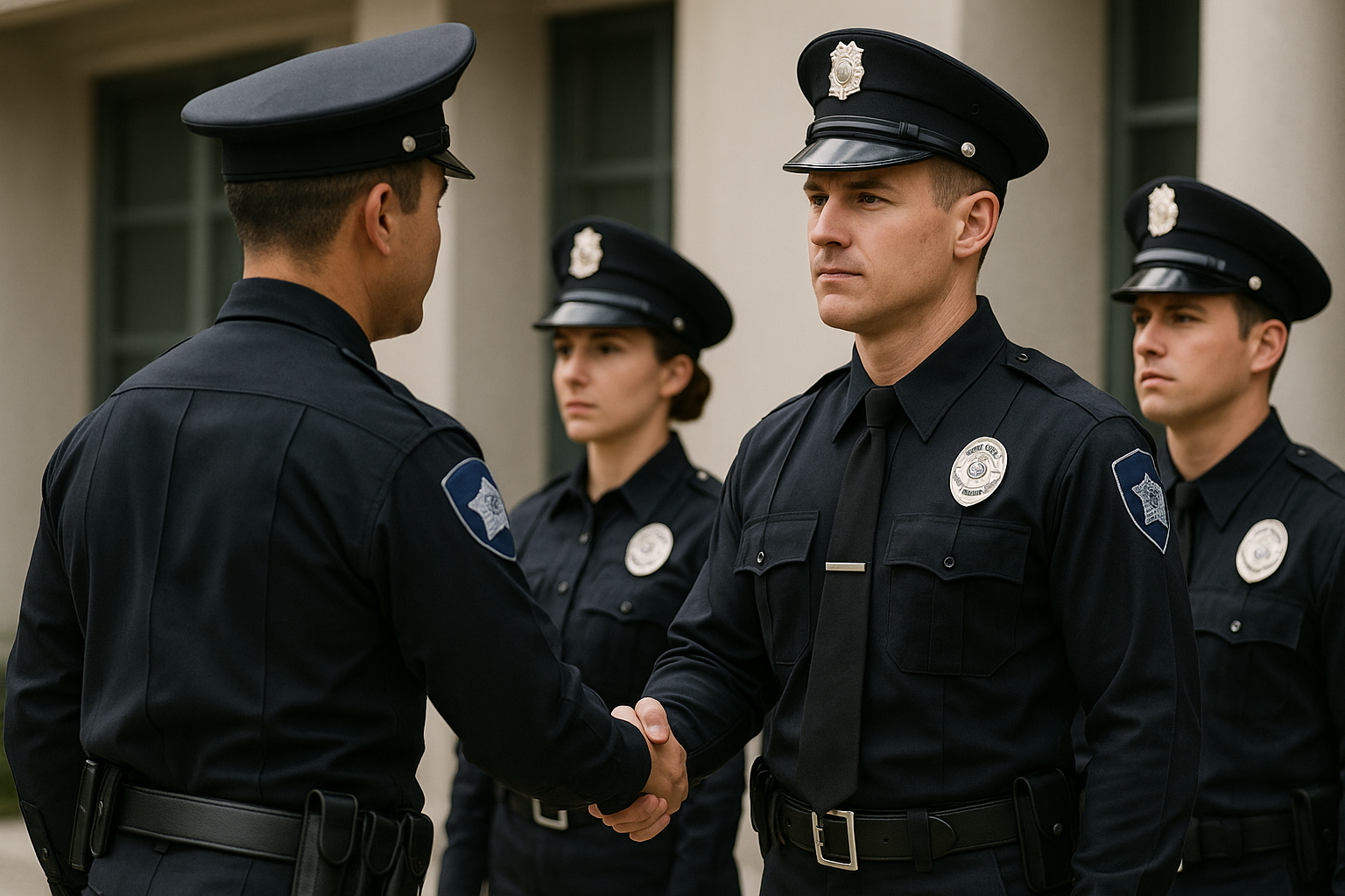 Officers shaking hands